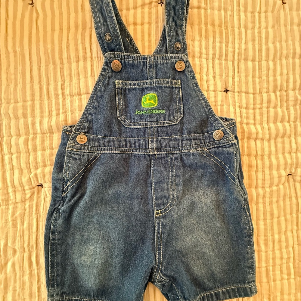 John Deere Kids Denim Overalls with Green Logo